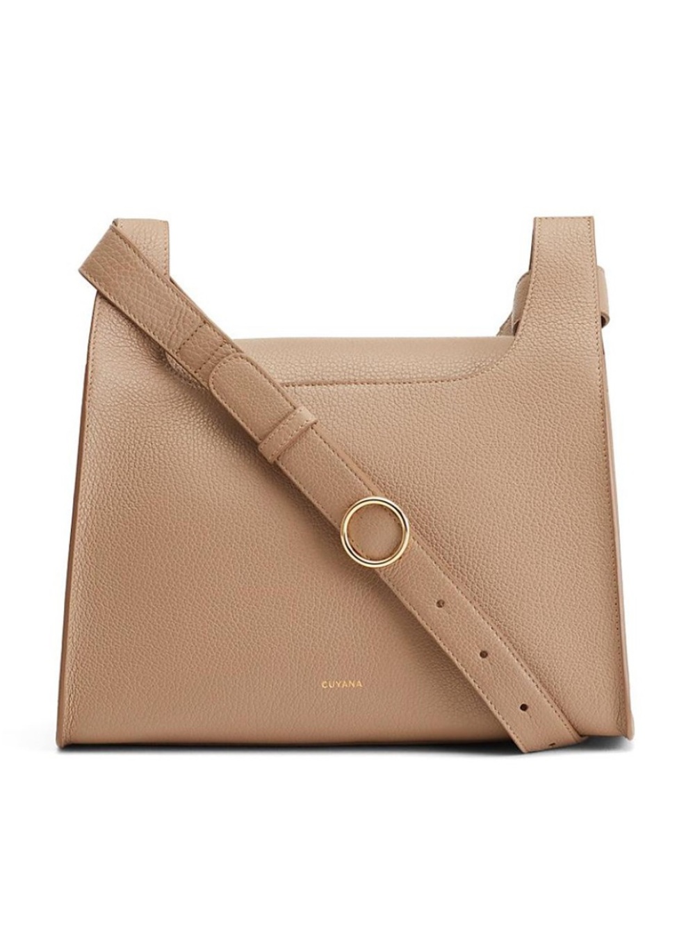 NWT Light Brown Cuyana Double Loop Crossbody Bag
